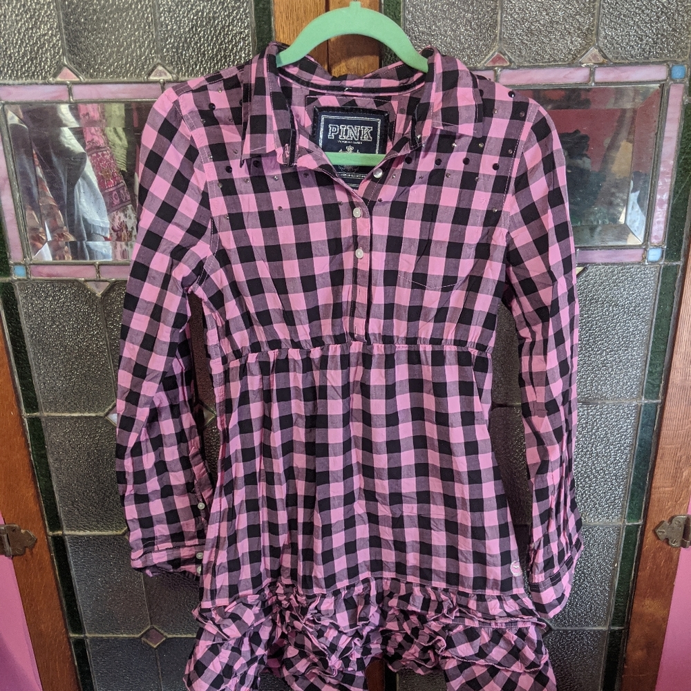 Pink! Victoria Secret Studded Mini Dress/Tunic - Picture 2 of 9